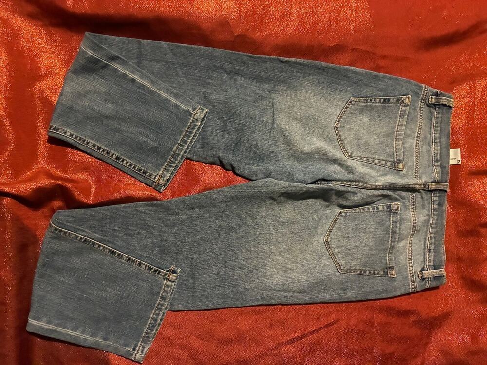 Joe Fresh Jeans Womens 2 Light Wash Boyfriend Cropped Straight Leg Denim Stretch